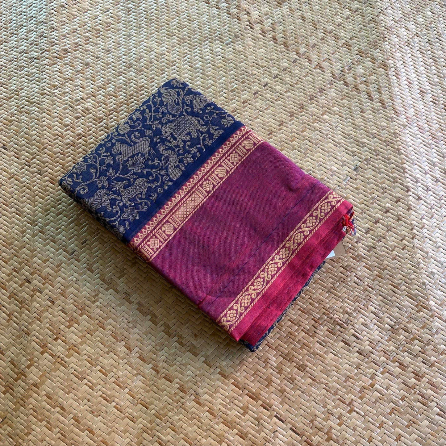 Chettinad Cotton Saree, Royal Blue Saree with Vanasingaram Design (Copy)