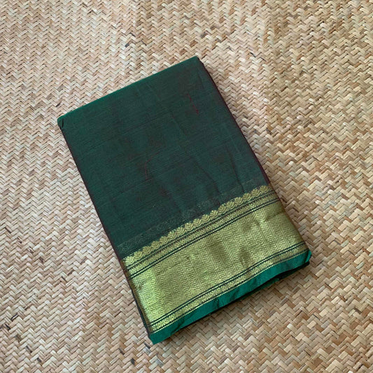 Kanchipuram Cotton Saree, Green Saree