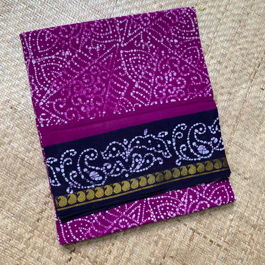 Sungudi Wax Print,Purple with Navy