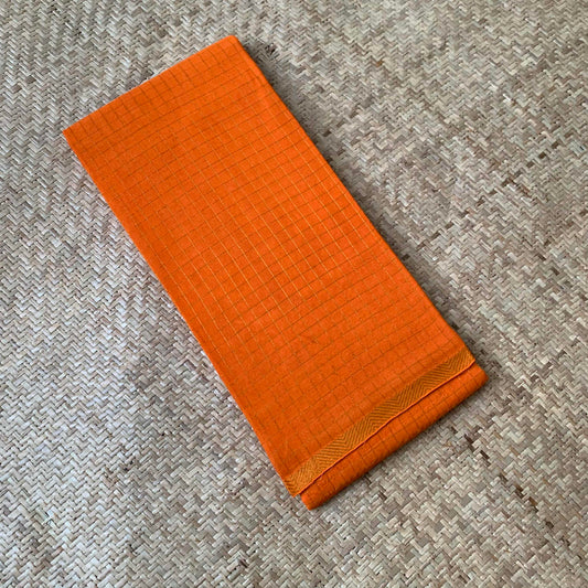 Orange zari kattam, With Tiny Border, Sungudi