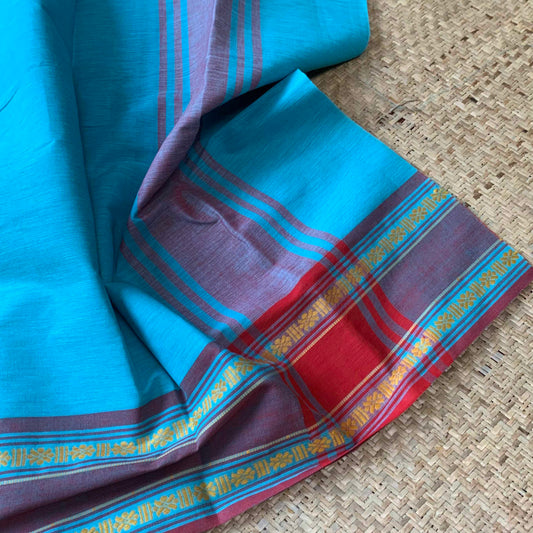 Dance practice saree, blue with brown