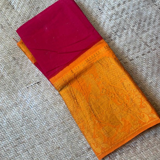 Pink with Yellow , Blouse piece