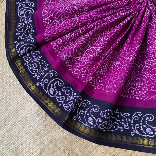 Sungudi Wax Print,Purple with Navy