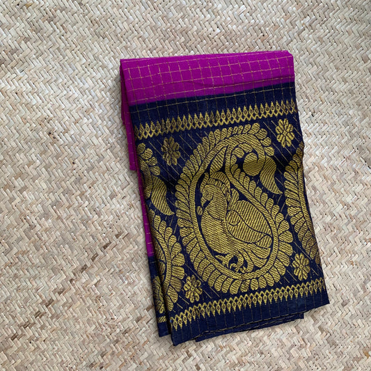 Purple with Navy, Blouse piece