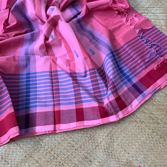 Pink, Handwoven Saree